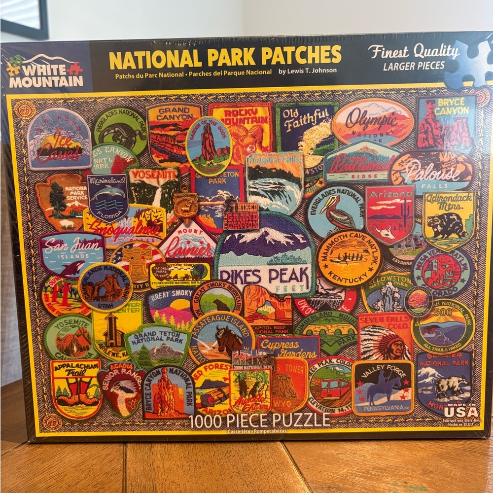 White Mountain National Park Patches Colorful Puzzle 1000 pieces NWT
